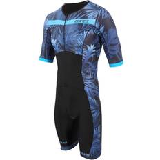 Swim & Water Sports Zone3 Activate Plus Tropical Palm Short Sleeve Trisuit