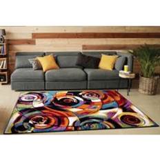 Carpets & Rugs Smart Living Modern Hand Carved Multicolour Soft Thick Area Rug Moonlight Orange
