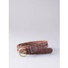 Lakeland Leather 'Waverton' Woven Belt Brown