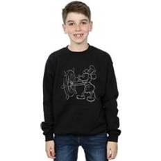 Musse Pigg Sweatshirts Disney Mouse Steamboat Sketch Sweatshirt Black Years
