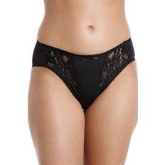 Camille Knickers Camille Black, L Womens Pack Floral Lace Mesh Briefs