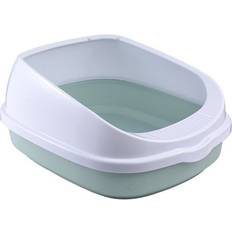 Grandado Pet Cat Toilet Semi-Enclosed Blue L