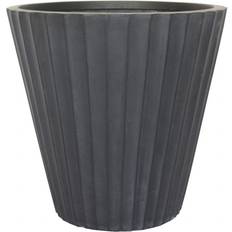 Pots, Plants & Cultivation Hortico IDEALIST Vintage Black Ribbed Garden Round Garden Planter