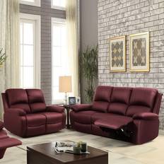 Red - Sofa Set Sofas Brooklyn Brooklyn 3+2 Red Bonded Sofa