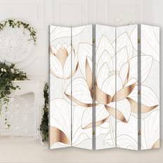 Beige Room Dividers East Urban Home Double-Sided, Lotus Flower Room Divider