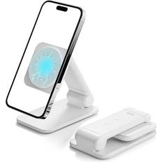 Mobile Device Holders CHRONUS BOUTIQUE Foldable Magnetic iPhone Stand for Desk, Height Adjustable Hands-Free Magnetic Phone Holder Stand, Compatible with iPhone 15 14 13 12 SeriesWhite