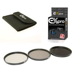 Camera Lens Filters Ex-Pro 72mm ND 3 Piece Filter Kit with Case, ND2, ND4, ND8