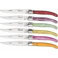 Laguiole Jean Dubost Multi-Colored Steak Knives Set of 6 Knife Set
