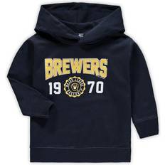 9-12M Hoodies Children's Clothing Soft As A Grape Toddler Navy Milwaukee Brewers Wordmark Pullover Hoodie