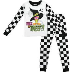 Nightwear BioWorld Girls Youth White Looney Tunes Long Sleeve T-Shirt & Pants Sleepwear Set