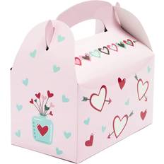 Valentine's Treat Boxes for Gifts Party Favor Goodie Bags Pink, 24 Pack