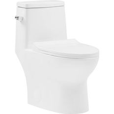 Toilets Swiss Madison Ivy 1-Piece 1.28 GPF Single Flush Elongated Toilet in White Glossy