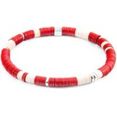 Red Bracelets Anchor & Crew Malawi Silver and Vinyl Disc Bracelet 23cm