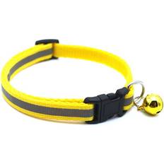 Winwin Yellow Adjustable Reflective Nylon Cat Collar with Bell