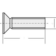 Toolcraft 839906 Undersænkede skruer M2 A2