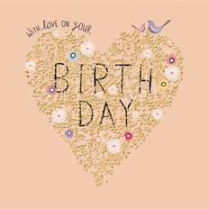 Woodmansterne With Love On Your Birthday Foiled Birthday Greeting Card Cards