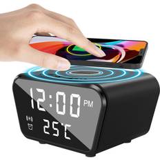 MCU 3in1 15W 10W 7.5W 5W Wireless Charger Digital Clock Temperature Fast Wireless Charging Clock for Qi enabled Smart Phones for iPhone13 for Samsung