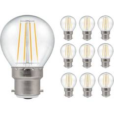 Light Bulbs Crompton Pack of 10 x LED Dimmable Filament Golf Ball Light Bulb Clear 5W B22 BC 2700K Warm