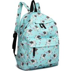 Blue Boys Girls Unicorn Print Canvas Backpack School Bag