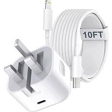 iPhone Fast Charger Plug, [Apple MFi Certified] iPhone 20W USB C Fast Charger Plug and 10FT Lightning to USB Fast Charging USB C Charger Power Adapter