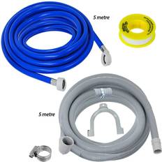 White Goods Accessories Universal Fill Hose Drain Hose Extension Set for HOTPOINT ARISTON INDESIT Washing Machine & Dishwasher 5m 5m PTFE Tape