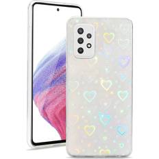 Samsung a54 5g PlayMc A14 5G For Samsung A54/A53/A52/A series Case Crystal Clear Cute Holographic Heart Pattern Multicoloured
