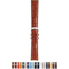 Morellato Samba Alligator Embossed Genuine Calf Leather Tan Brown 18mm Chrome-plated Buckle PERFORMANCE Collection