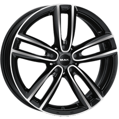 16" - 5/112 Bilfelger Mak Oxford Black Machined Face 7x16 5/112 ET41 B66.6