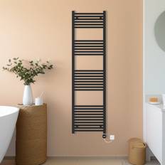 Heated Towel Rails NRG Black, 1800x500mm Prefilled Thermostatic