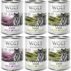 Wolf of Wilderness Hunde - Vådfoder Kæledyr Wolf of Wilderness 12x400g Senior Green Fields 8 Lam Kalv Hundefoder