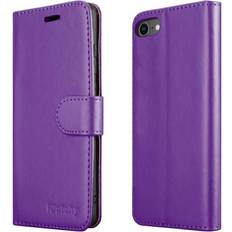 Purple For iPhone SE 2020 Phone Wallet Book Leather Case