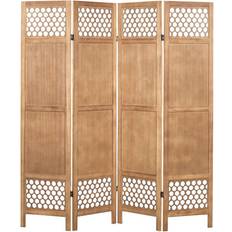 Natural Room Dividers Beliani Wooden Folding 4 Room Divider