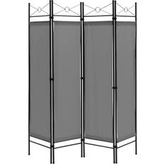 Grey Room Dividers Costway 159 4-Panel Foldable & Metal Easy Install Room Divider