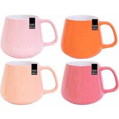 Set Of 4 New Bone China Peach Tea Brew Latte