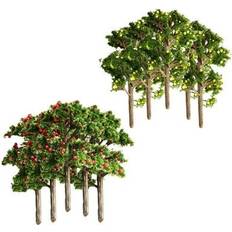 Accessories Menolana 10 Pieces Green Model Tree Train Railway Bonsai Sand Table Model Building House Decorative Fruit Tree