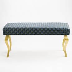 Black Settee Benches Mercer41 Gepolsterte Massenburg Sofabank