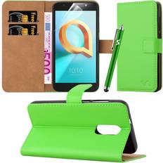 iCatchy Lime For Alcatel A3 Plus 3G Leather Wallet Case Cover Green