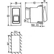 Hella Flip Switch Control tip switch control 6RH007832-411