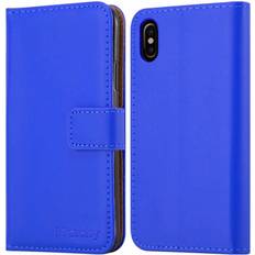 Apple iPhone XS Max Wallet Cases iCatchy Blue For iPhone XS MAX Leather Wallet Flip Holder Case