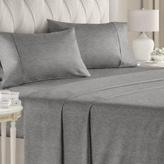 Textiles CGK Unlimited 4 Deep Pocket Muted, Heathered Bed Sheet Gray