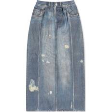 Acne Studios Röcke Acne Studios Women's Printed Denim Midi Skirt Denim Blue