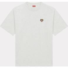 Kenzo Women T-shirts Kenzo 'Lucky Tiger Crest' Embroidered Classic T-shirt Pale Gray Womens