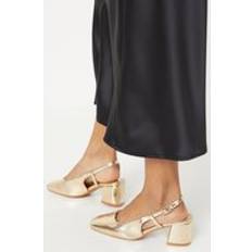 Gold Heels & Pumps Wallis Dione Sling Back Block Heel Court Gold