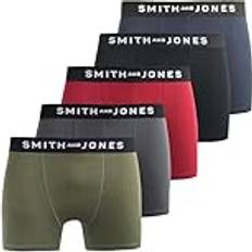 SMITH & JONES boxershorts för män – multipack med 5, stretchbomull boxershorts för män, bekväma underbyxor för män, färgglada och svarta underklädesstammar, flerpack herrtrosor, Sj-ceder