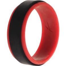 Silicone Rings ROQ ROQ I0119008 mm Red & Black Silicone Wedding Layer Step Ring for Men