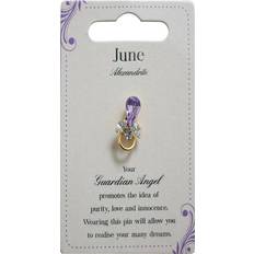 Xpressions Guardian Angel June Birthstone Angel Pin With Gem Stone Sentimental Gift Idea Grey