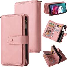 Mobile Phone Accessories GANGXUN Motorola Moto G10/G30 Case Wallet Flip Card Holder PU Leather Magnetic Protective Flip Cover Pink