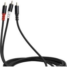 Cable 1 RCA Male to 2 RCA Cable Dual Shielded Gold 16.4Ft