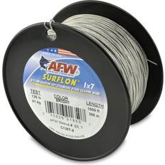 AFW C090T-0 Surflon Nylon Coated 1x7 Stainless Steel Leader Wire Fishing Line Bright 90 lb Test