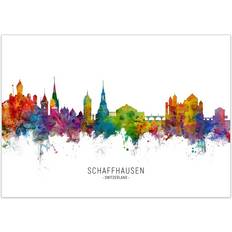 Ceramic Framed Art Ebern Designs Schaffhausen Switzerland Skyline Tompsett Framed Art